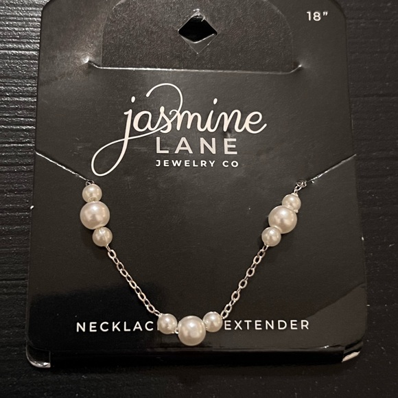 Jasmine Lane Pearl Necklace Set of 2 NWT | 18” w/ Extender | Silver Tone - Picture 2 of 3